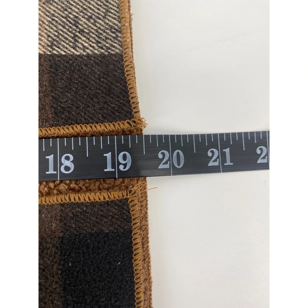 Plaid Sherpa Lined Hooded Jacket Kids Brown Buffalo Check Excellent